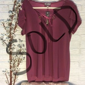 LUXOLOGY Tie Front Top